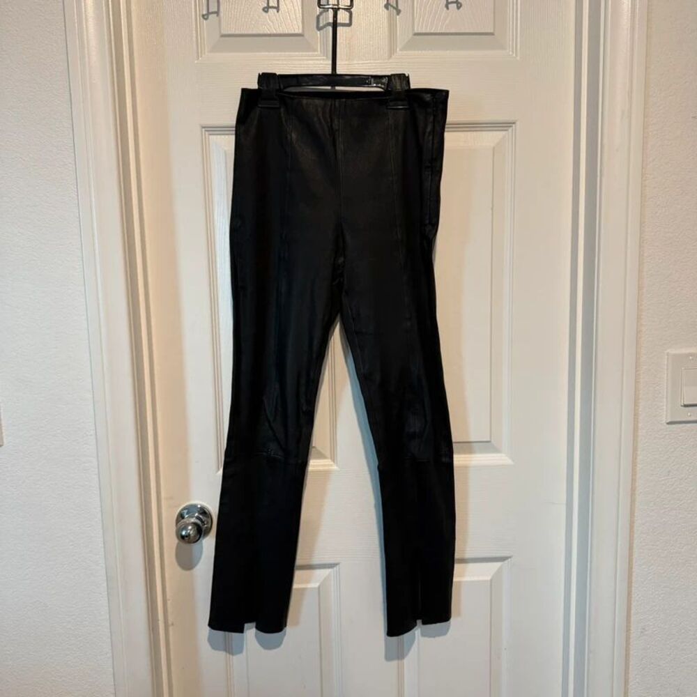 Theory Genuine Leather Leggings size 6 Women’s Black